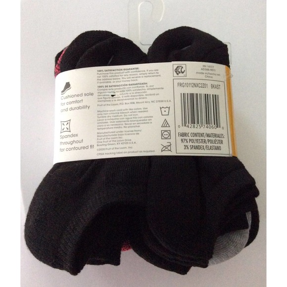 Fruit of the Loom No Show 10 pack Girls Socks - Picture 2 of 4